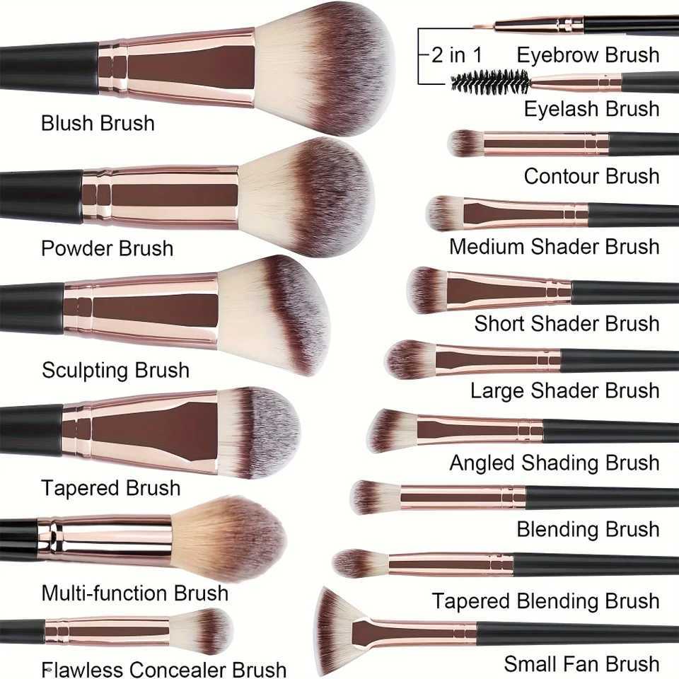 3-20PCS Professional Makeup Brushes Set for Eye Shadow Foundation Cosmetic Powder Blush Blending Contour Brush Face Beauty Tools Z260408