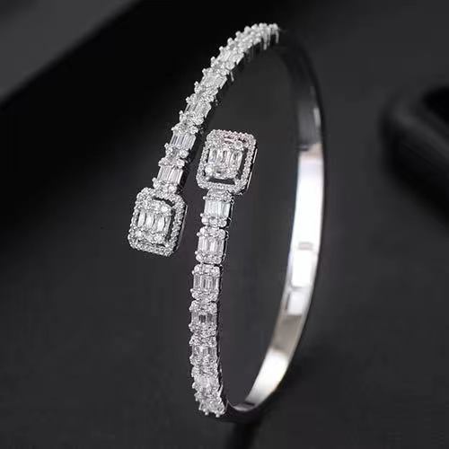 Luxury Designer Gemstone Jewelry For Women - Zircon Bracelet And Anklet. Women's Open-style Bracelet.