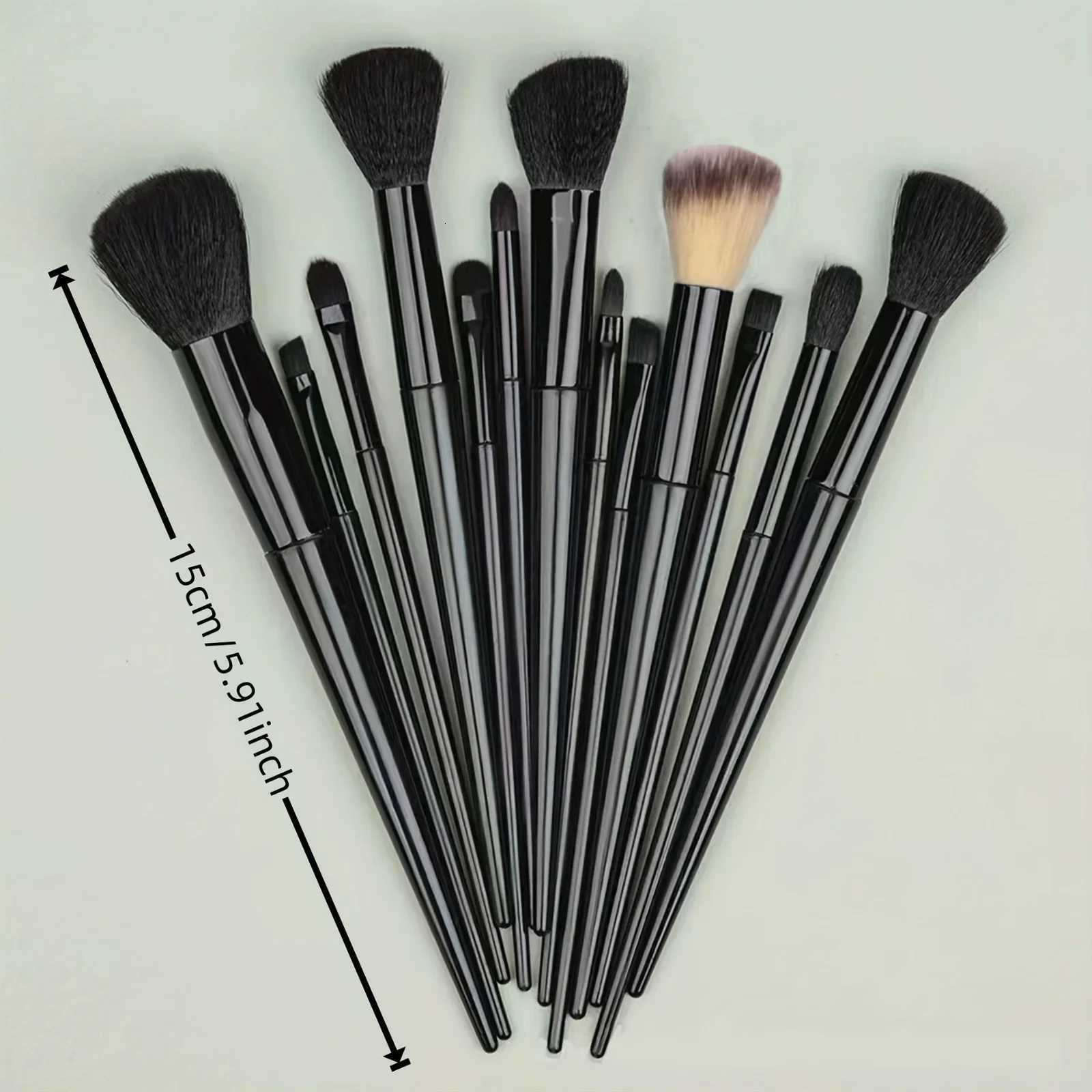 Black makeup brush set 13 pieces of makeup tools set high-quality synthetic primer concealer eye shadow powder blusher makeu Z260408