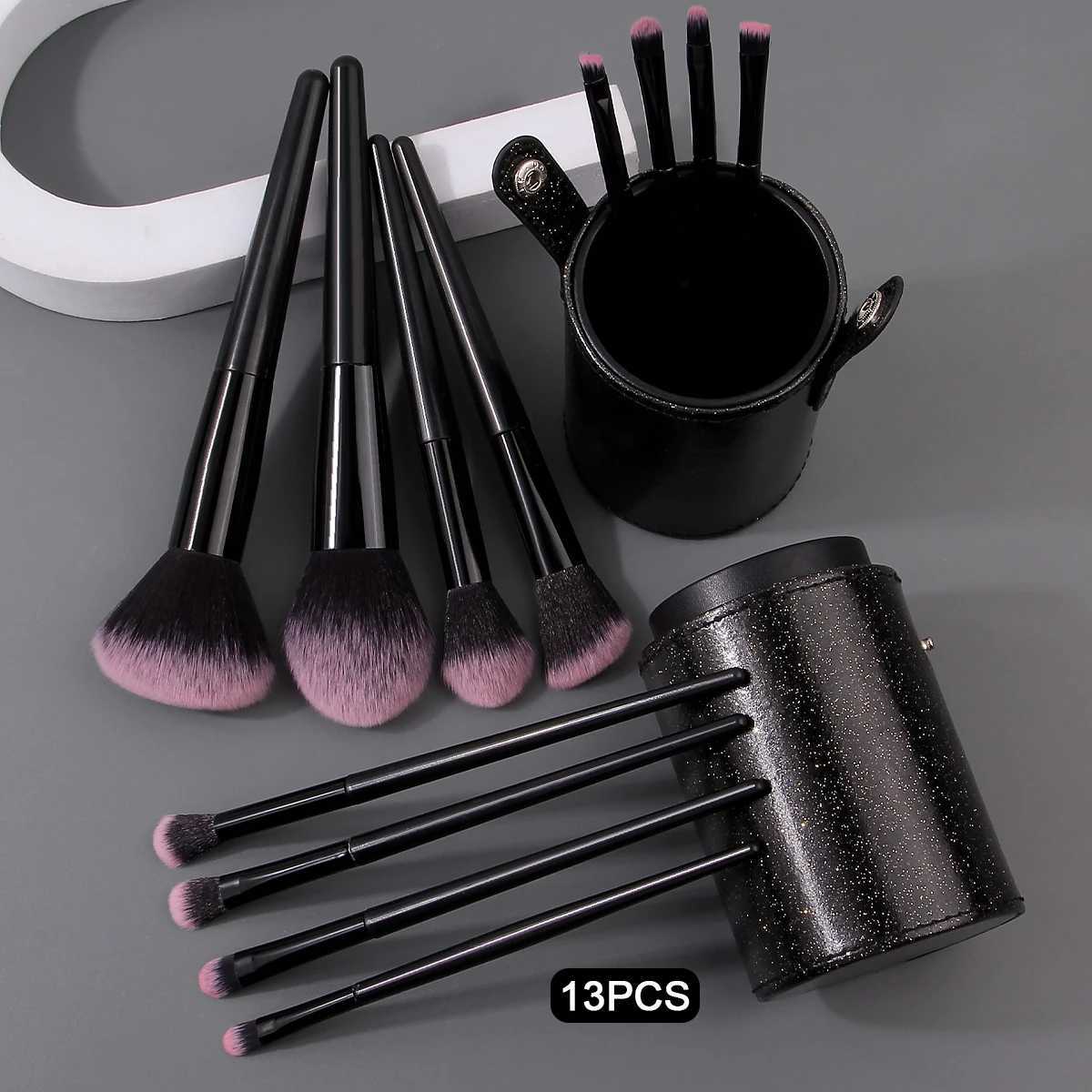 13pcs Soft bristle makeup brush set 12 loose brushes eyeshadow brushes lip brushes and comes with a storage bucket Z260408