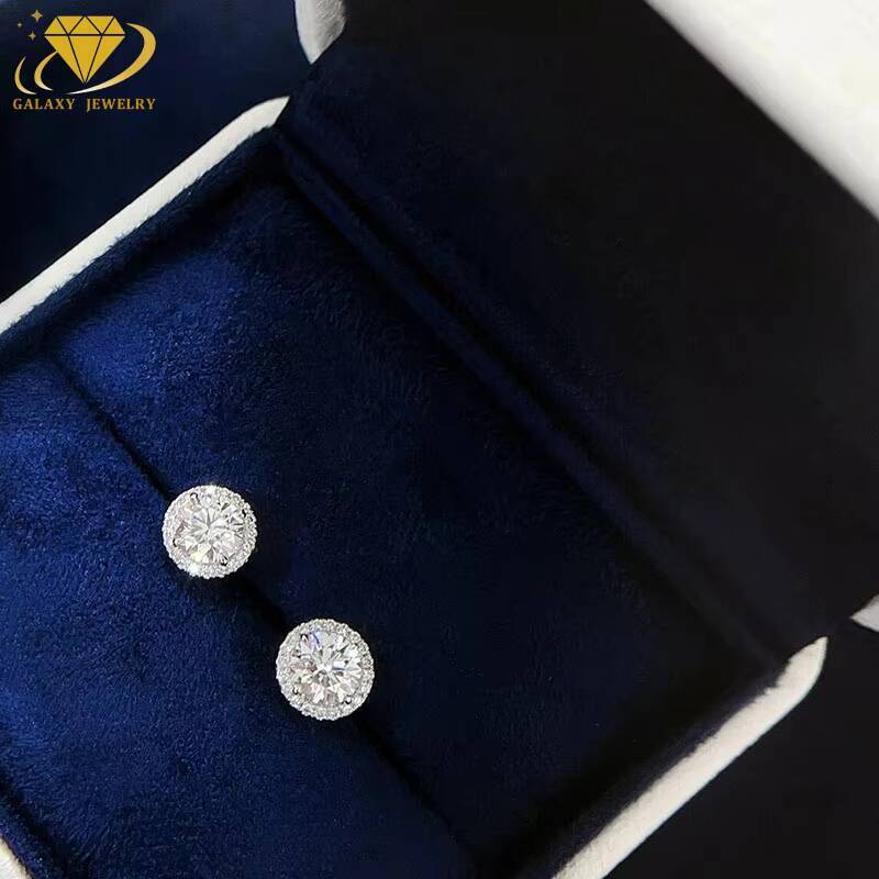 Fashion Jewelry Lab Grown Diamond Earring 925 Sliver 14k Gold Plated IGI Certificate Diamond Earring For Women Gift