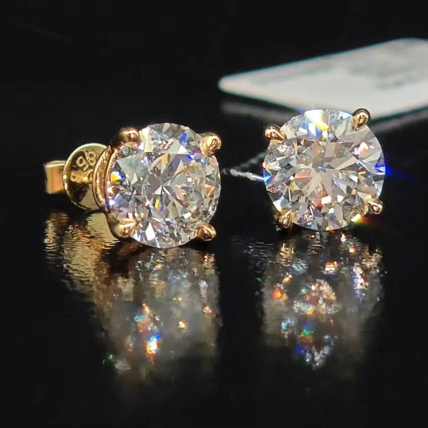 Betterstar IGI Lab Grown Diamond Stud Earrings Custom 14K/18K Gold Diamond Jewelry Lab Created Diamond Earrings for Women