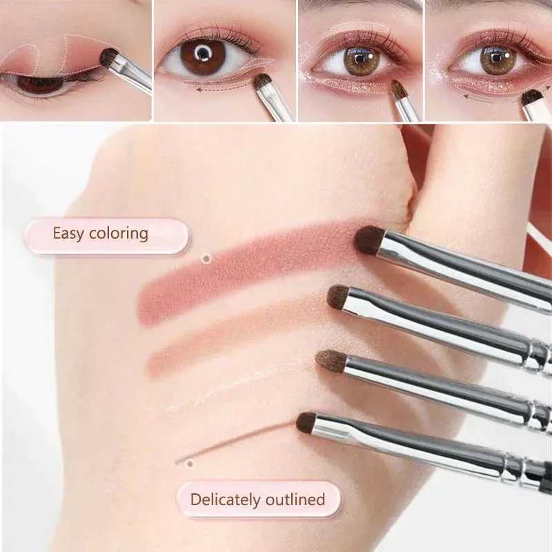 Small Angle Precise Detail Eyeshadow Brush Soft Horse Hair Eyelid Highlighter Lying Silkworm Brushes Eye Makeup Application Tool Z260408