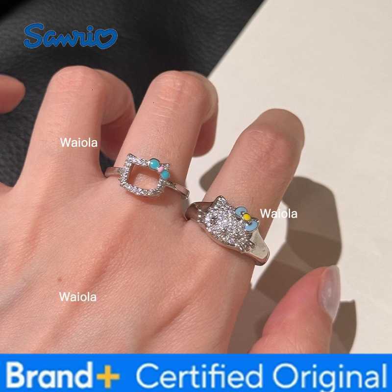 Sanrio Cute KT Cat Ring for Women Versatile Open Rings Versatile Index Finger Jewelry Anime Hello Kitty Girls Model Toy Gifts H260408