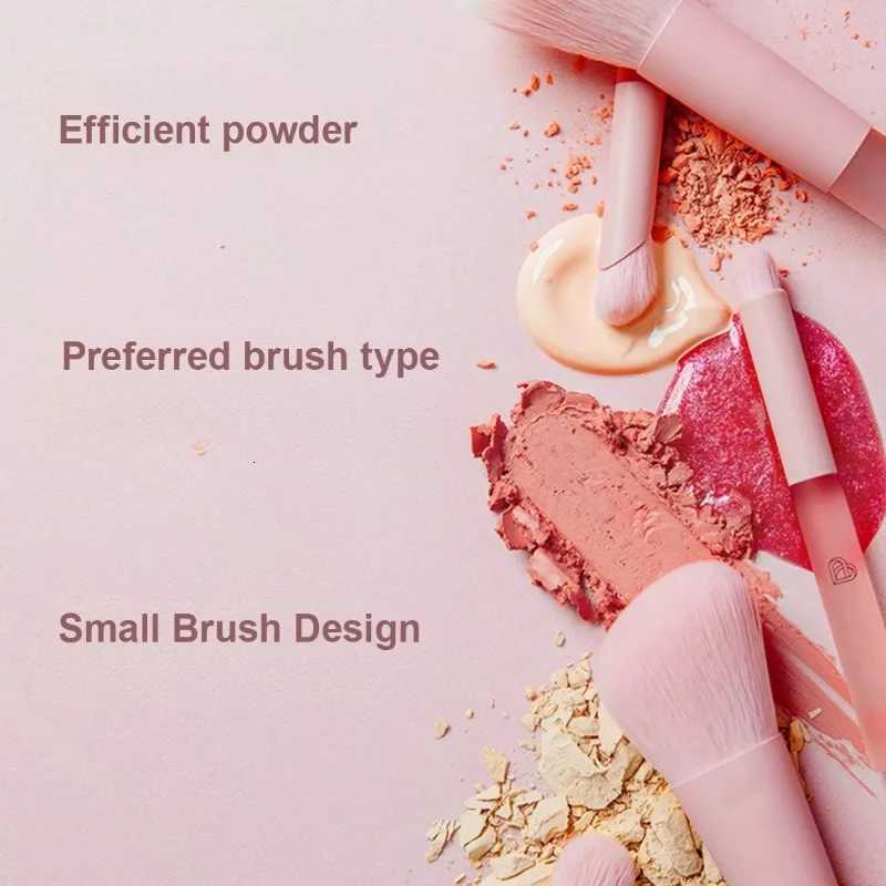 7 pieces/10 pieces pink handle travel makeup brushes synthetic foundation powder eyeshadow mini makeup brush set with makeup bag Z260408