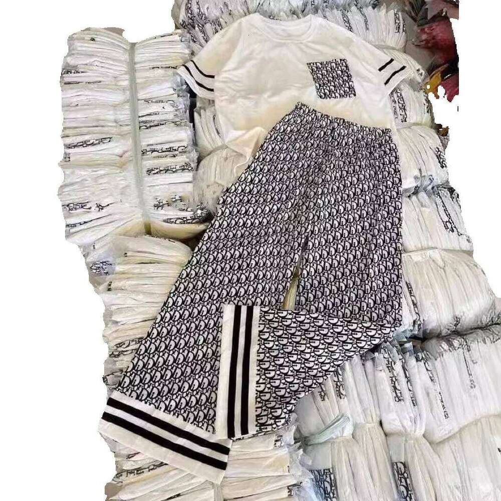 Popular Fashion Casual Wide Leg Pants For Women New Summer Loose Letter Printed Breathable Lightweight High Stretch Comfy Daily Wear Versatile