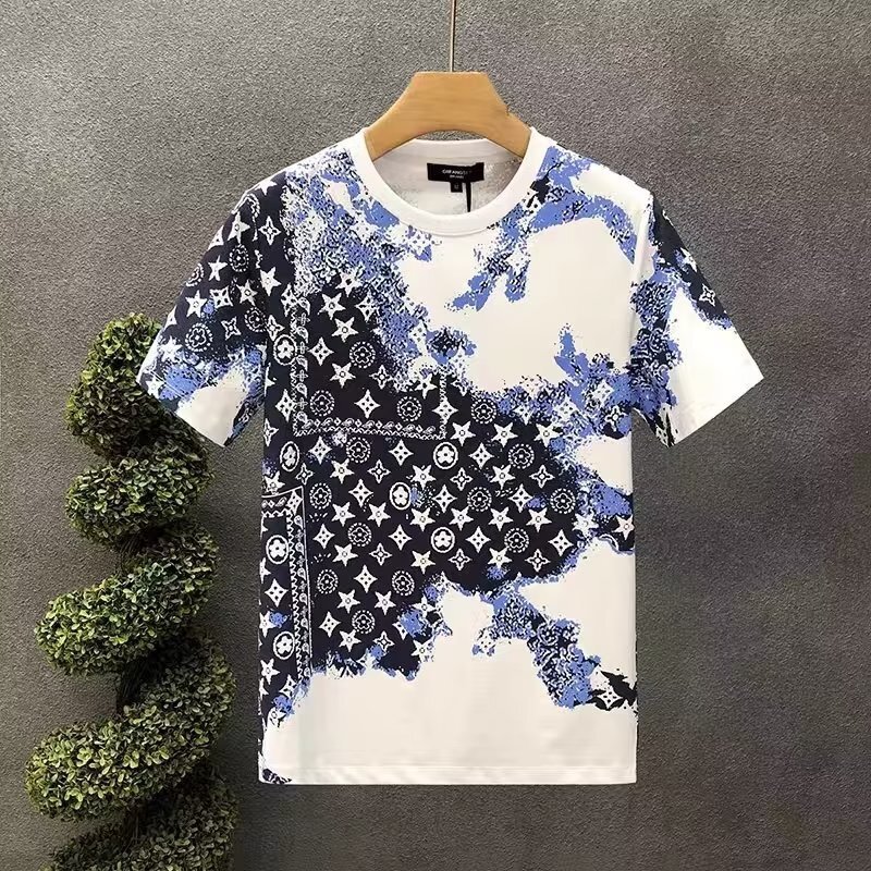 Luxury Brand Designer Clothes 2025 New Summer Short Sleeve T-Shirt Men's Slim Fit Crew Neck Top Trendy Casual Student Korean Style Fashion Men 