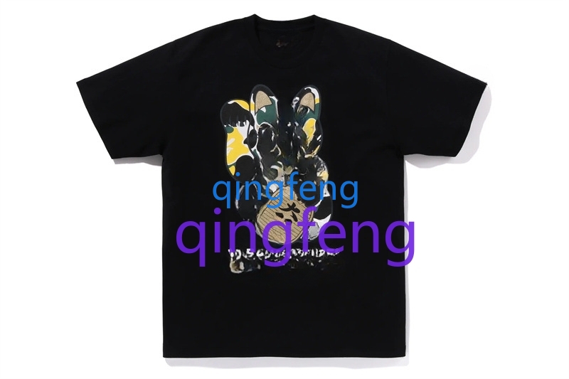 Summer Street Style Camo Ape Head Print Loose Casual Short Sleeve T-Shirt