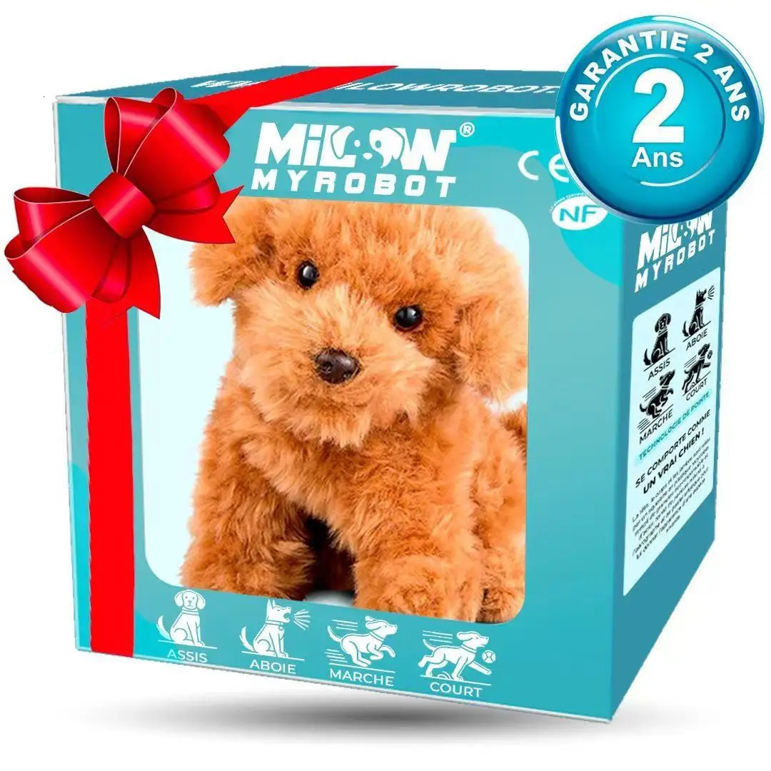 Plush Robot Puppy, Brown Nanoparticle-Filled Robotic Dog Toy That Walks and Barks Battery Operated - view 3