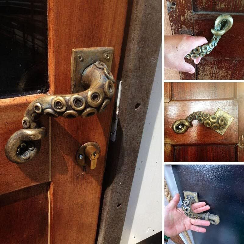 Retro Door Handle Resin Octopus shaped Hardware Outdoor Home Creative Halloween Party Decoration 250428
