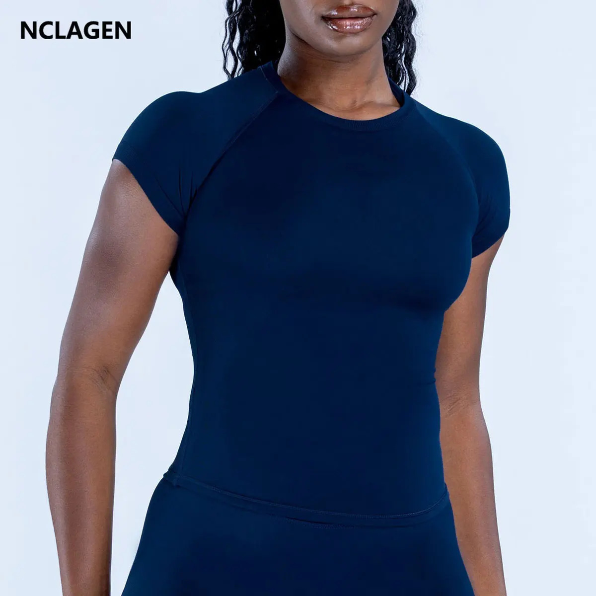 NCLAGEN Impact Short Sleeve Top Women GYM Clothes Seamless workout t shirts Fitness Quick Dry Running tee Yoga Pilates shirt 260409