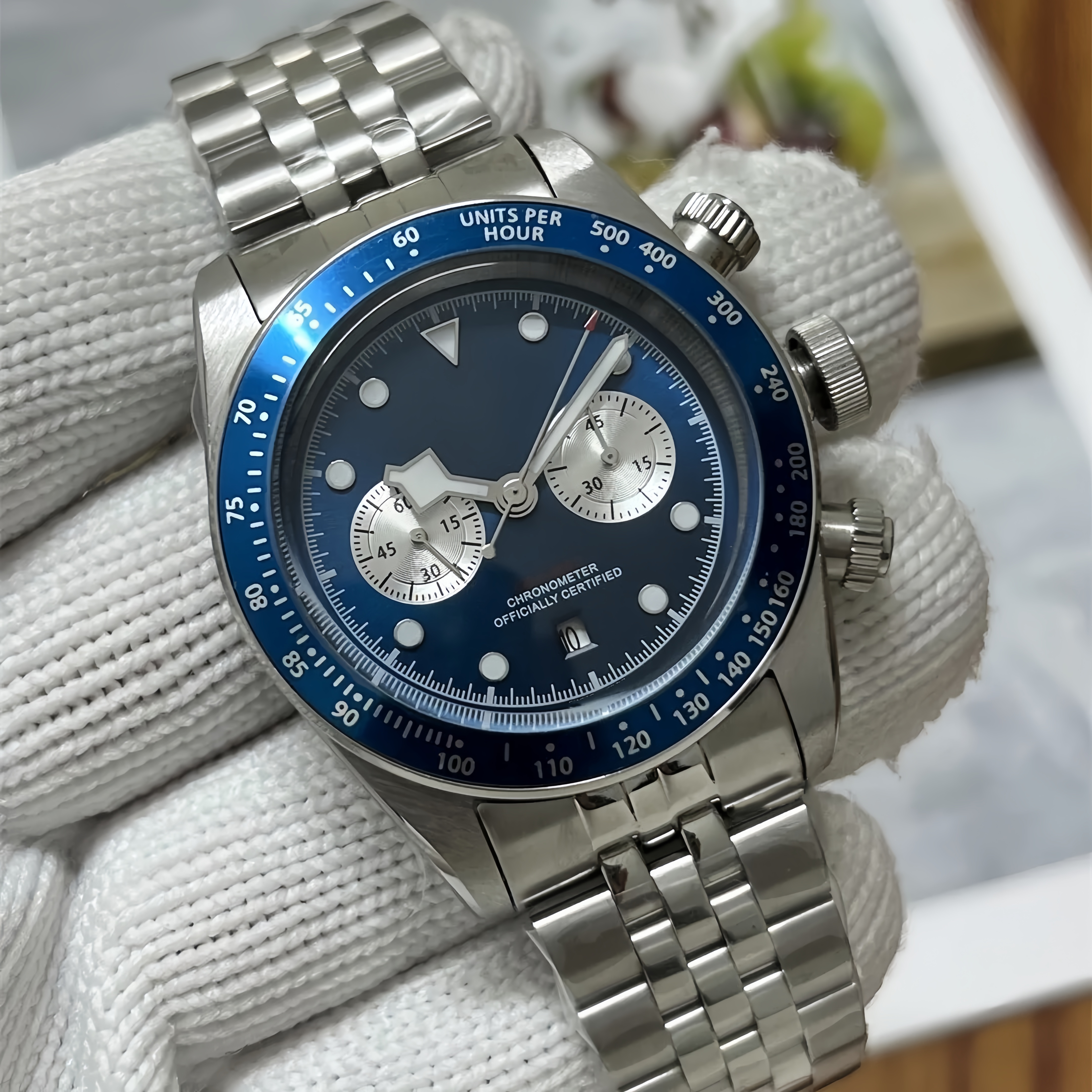 Fashion gradient color mens luxury mens designer watch multifunctional designer stainless steel watch men silicone strap waterproof watch