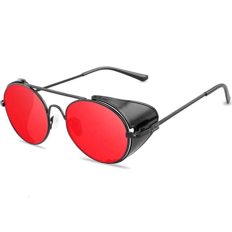 Retro gothic Steampunk Style Round Metal Frame Sunglasses Men Women luxury Brand Designer Shields Lens Sun Glasses Gafas de Sol 26Y0409