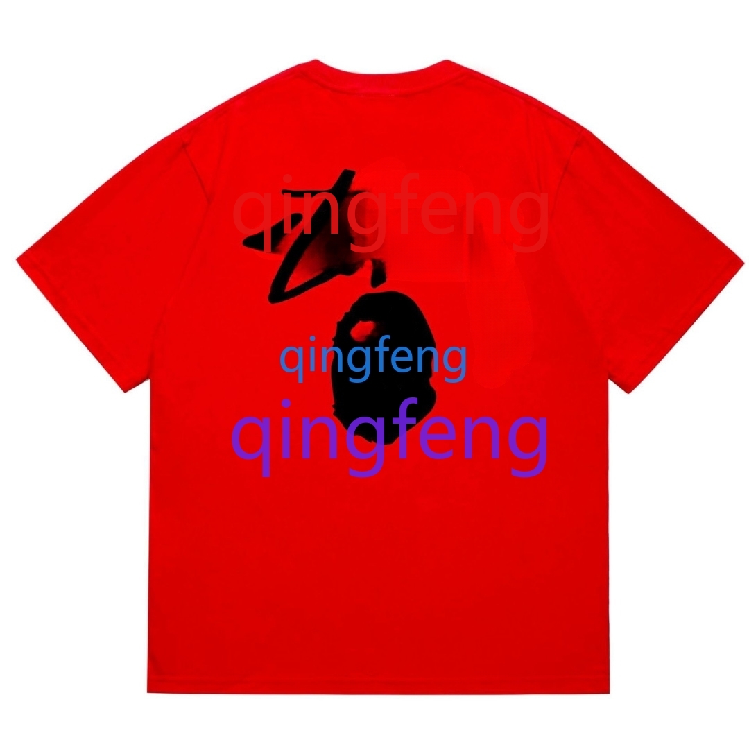 2026 New T-shirt Fashion Men's Casual Top Loose Short Sleeve Letter Printed Short Sleeve Graffiti Pattern T-shirt