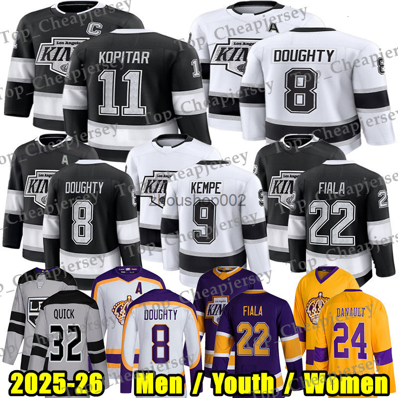 11 Anze Kopitar hockey 22 Kevin Fiala LA KingSS Drew Doughty Adrian Kempe Quinton Byfield Danault Corey Perry Wayne Gretzky Andrei Kuzmenko jersey