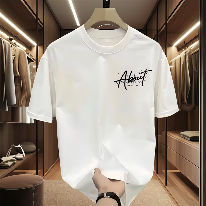 Butterfly Graffiti Printed Short Sleeved T-shirt Hot Selling In 2026 Thick Pure Cotton Breathable Men's T-shirt Unisex Basic Shirt Casual Multifu