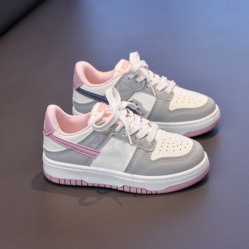 Kids Sneakers Low-Top for Boys Girls Breathable Casual Board Shoes Youth Fashion Streetwear Trainers Anti-Slip School Shoes Play Outdoor Activities Fr