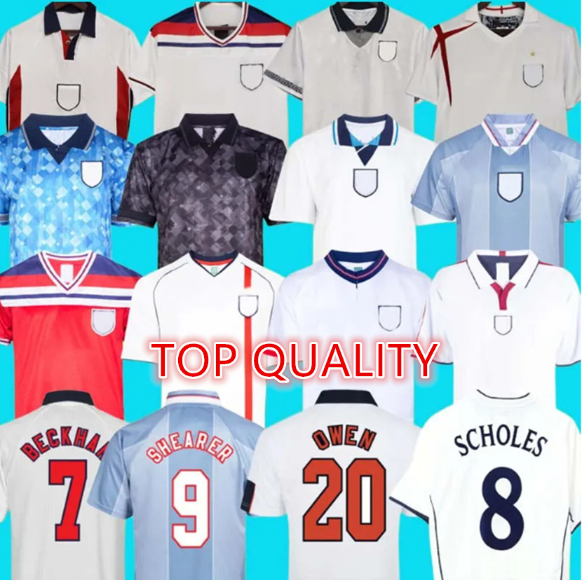 GASCOIGNE SOUTHGATE ENGLANDS Retro Soccer Jerseys 90 94 95 96 SHEARER OWEN 98 Vintage shirts ROONEY GERRARD LAMPARD 2000 02 04 06 Football Kit 2002 2006