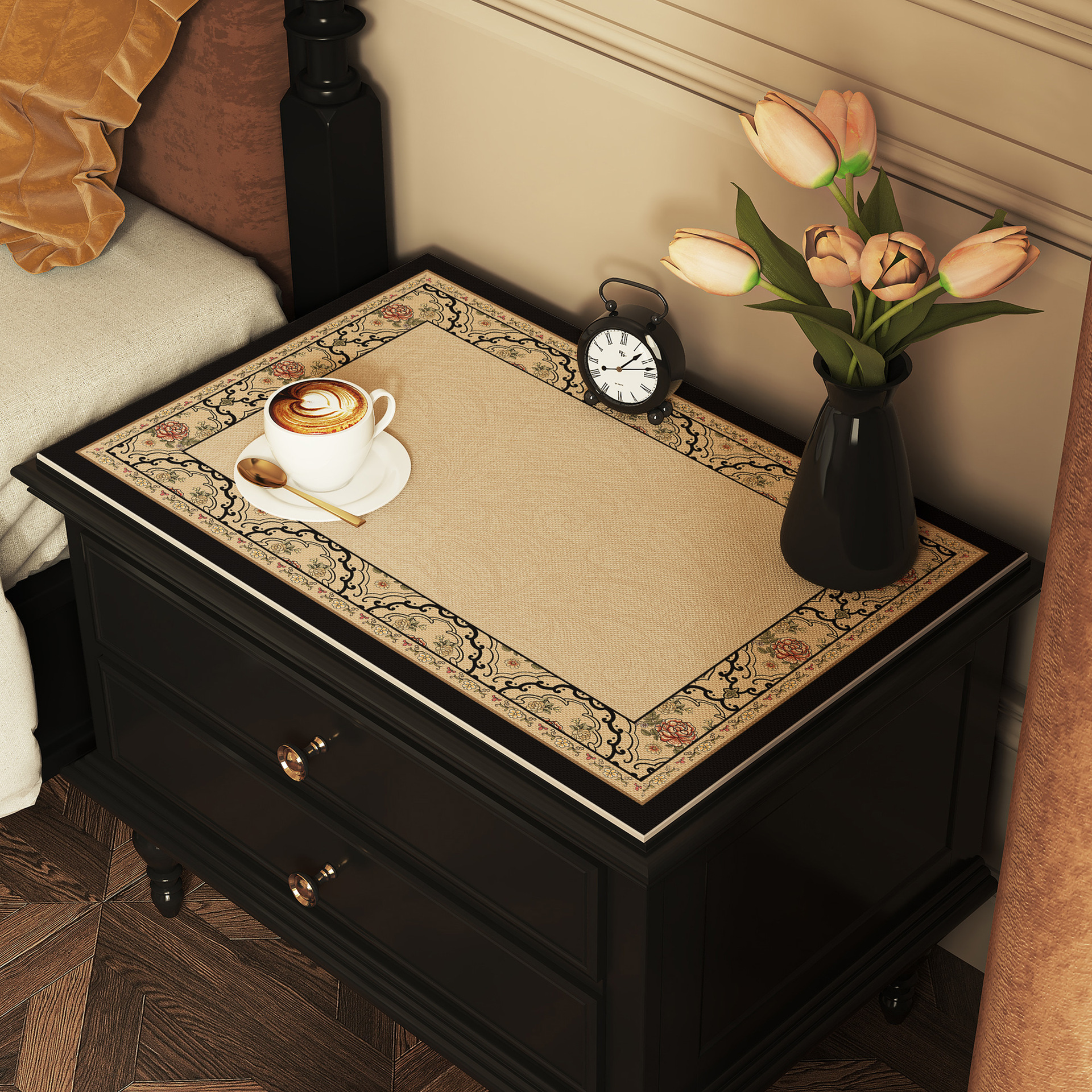 Table Mat Bedroom Nightstand Protective Mat Luxurious High End Waterproof Oil Resistant Wash Free Home Leather Tablecloth