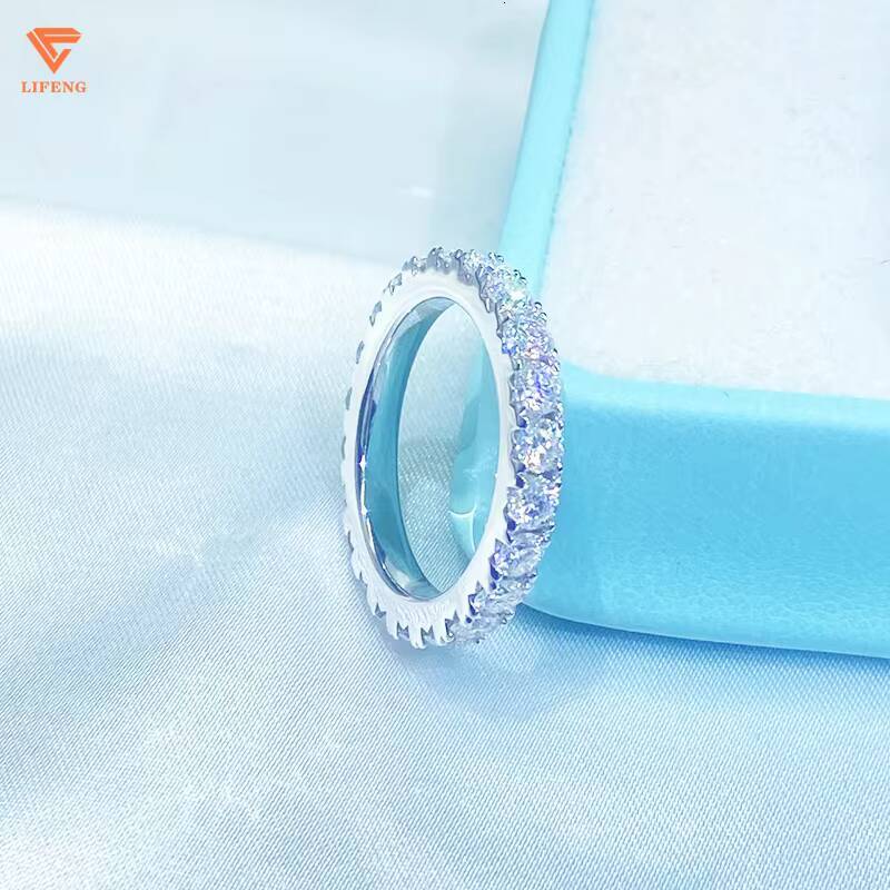 Hip Hop Jewelry Custom Designed White Color 925 Silver Finger Ring Elegant Bright Shimmering Luxury Rings Party