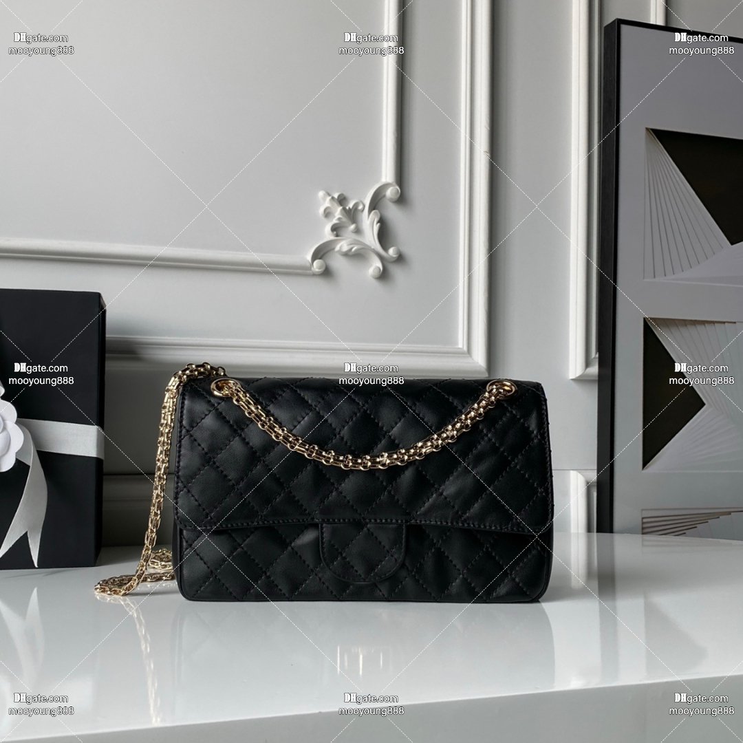 12A Upgrade Mirror Quality Designer 2.55 Flap Bags for Women Lambskin Handbags Quilted Leather Chain Bags Luxury Shoulder Bag Black Crossbody Purse with Box A37586
