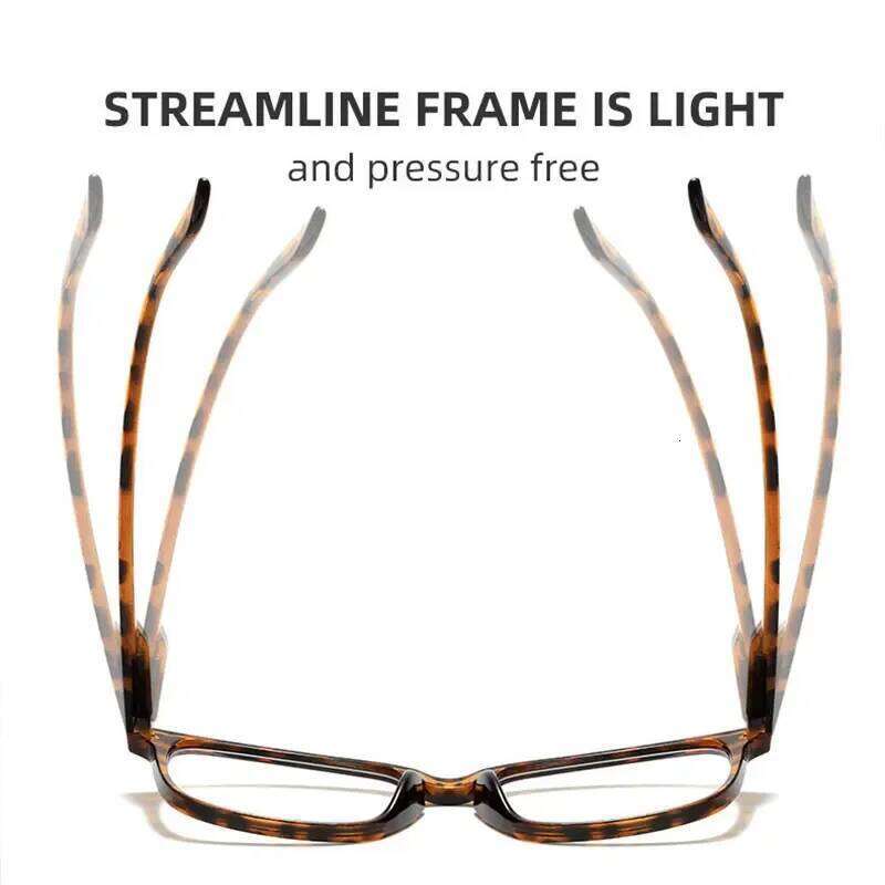 Fashion Large Frame Anti Blue Light Spring Leg Reading Glasses Women Men Unisex Diopter 0 +1.0 +1.5 +2.0 +2.5 +3.0 +3.5 +4.0 26Y0409