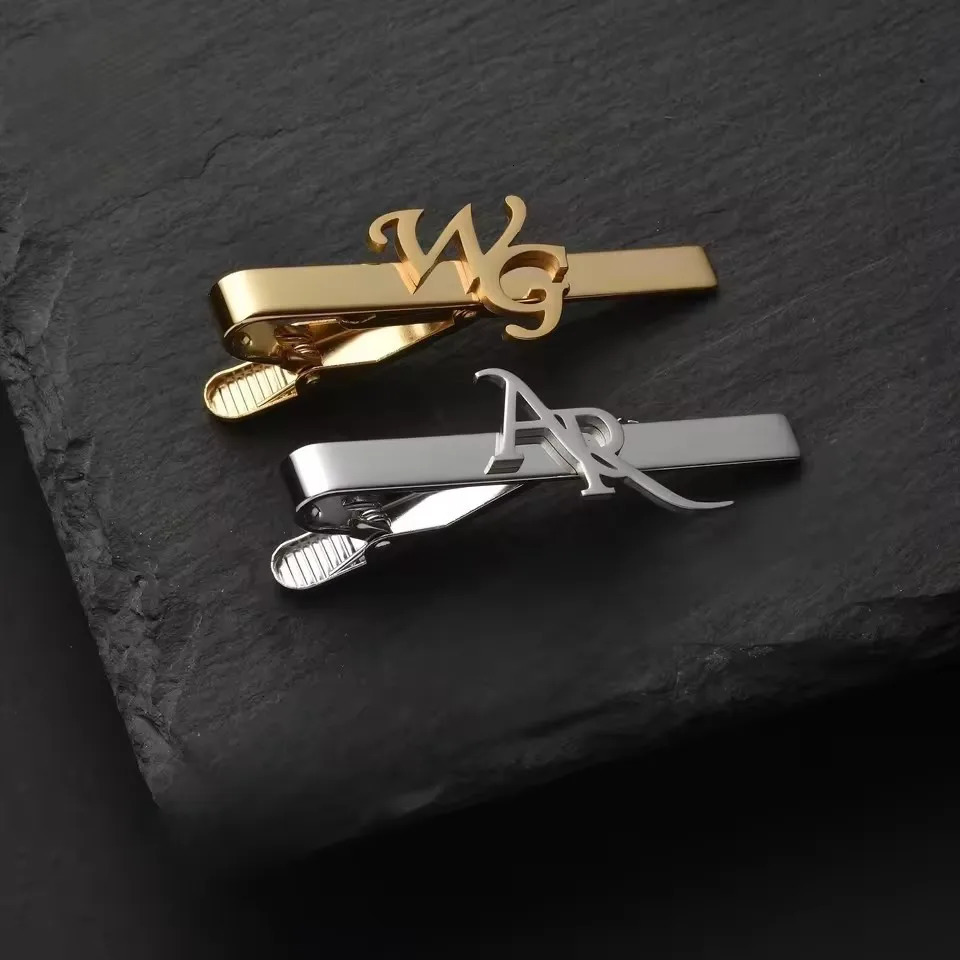 Sipuris Custom Initial Name Tie Clip For Men Stainless Steel Personalized Clasp Trendy Fashion Jewelry Weddings Gifts 260409