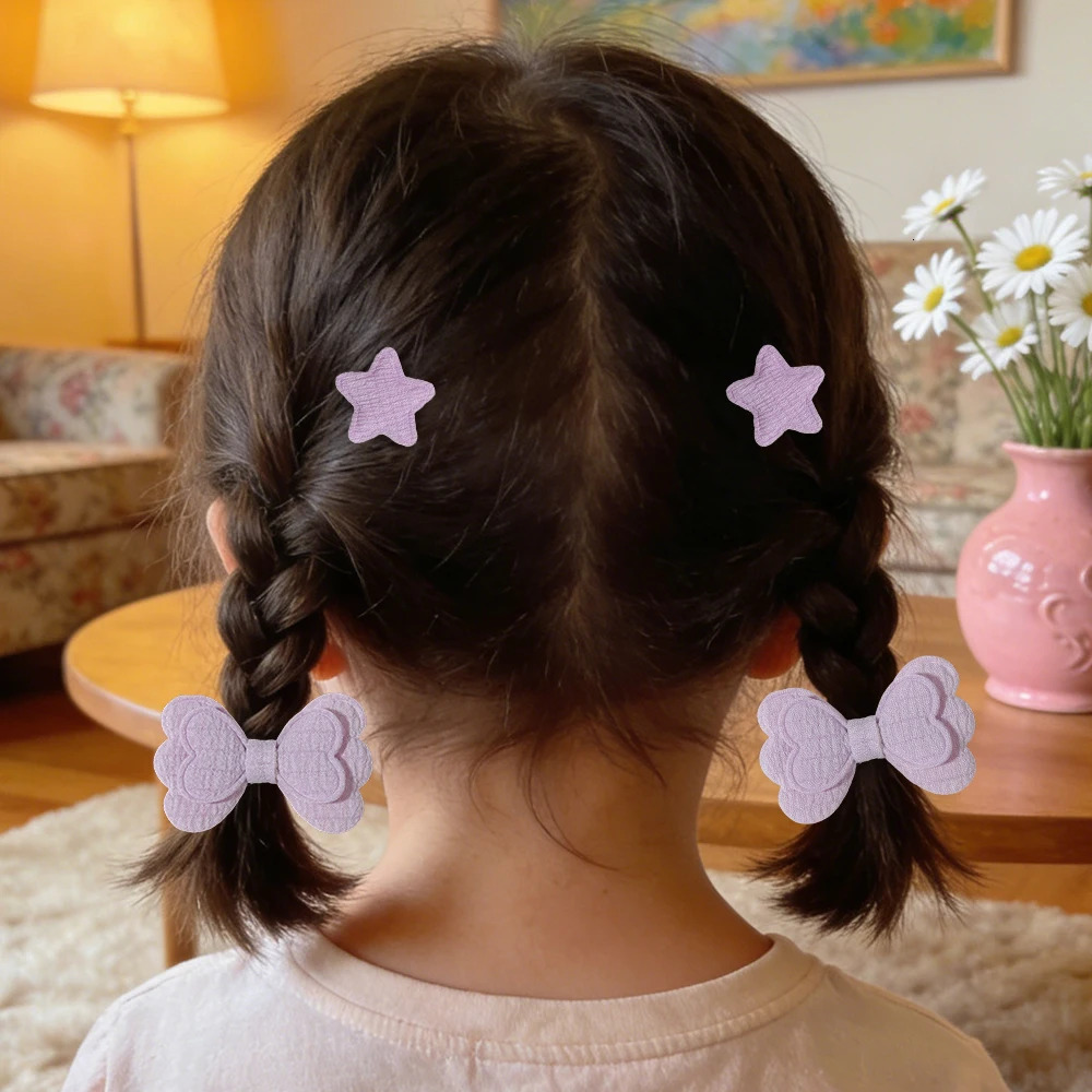 Children Bow Hair Clips Baby Girls Mini Star Love Crown Hairpins Soild Colors Barrettes Year Kids Accessories Gifts 260408
