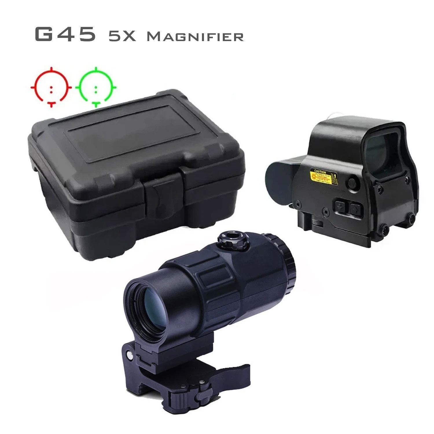 G45 558 Holographic Red Dot Sight combination 558 G33X Sight Magnifier Collimator Sights Reflex with 20mm Holographic Scope Red Illuminated