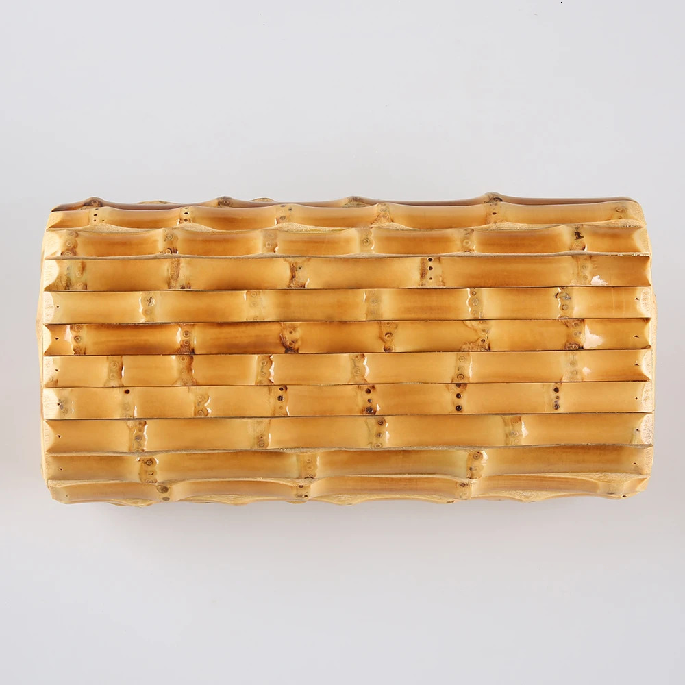 Nilerun Fashion Vintage Retro Hard Wood Rattan Straw Evening Purse Wallet Unique Handmade Natural Bamboo Root Clutch Bag 260408