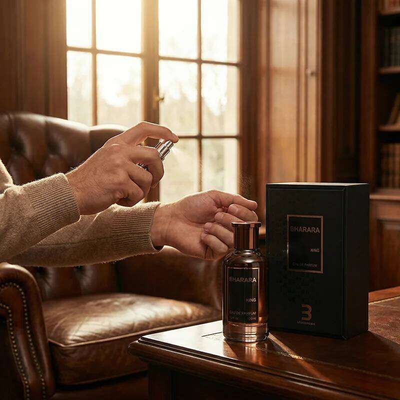 Bharara King Men's Eau de Parfum 100ml, Refreshing Citrus & Musk Scent, Long-Lasting Formaldehyde-Free Fragrance 26Y0407