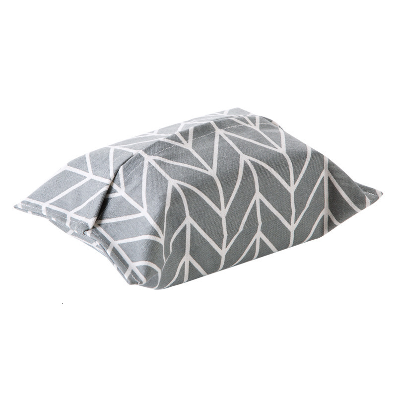 Tissue Box Japanese Style Plaid Cotton Linen Bag Fabric Holder Cover For Car Bathroom And Living Room