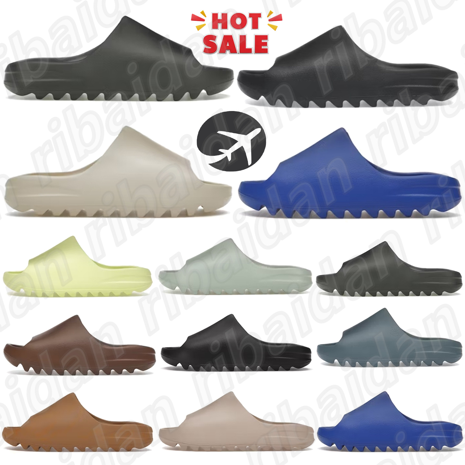 Men Slides Sliders Slippers Designer Slipper Womens Mens Onyx Azure Bone Blue Pure Resin Slate Dark Flax Orange Beach