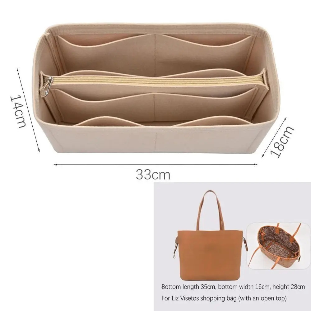 High-quality Felt Handbag Insert Bag Support Organization Purse Liner Portable Storage Bag Organiser for For Liz Visetos 260408