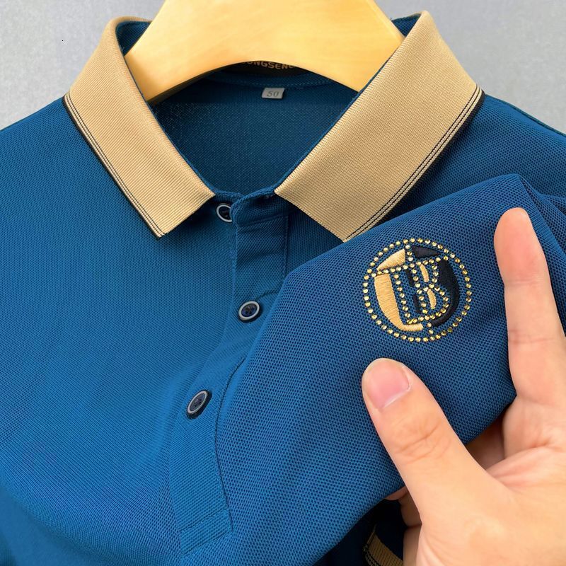 2026 New Designer Luxury Brand Summer New Breathable Casual Men's Short Sleeved T-shirt Embroidered Lapel Polo Shirt Large Size Versatile Men