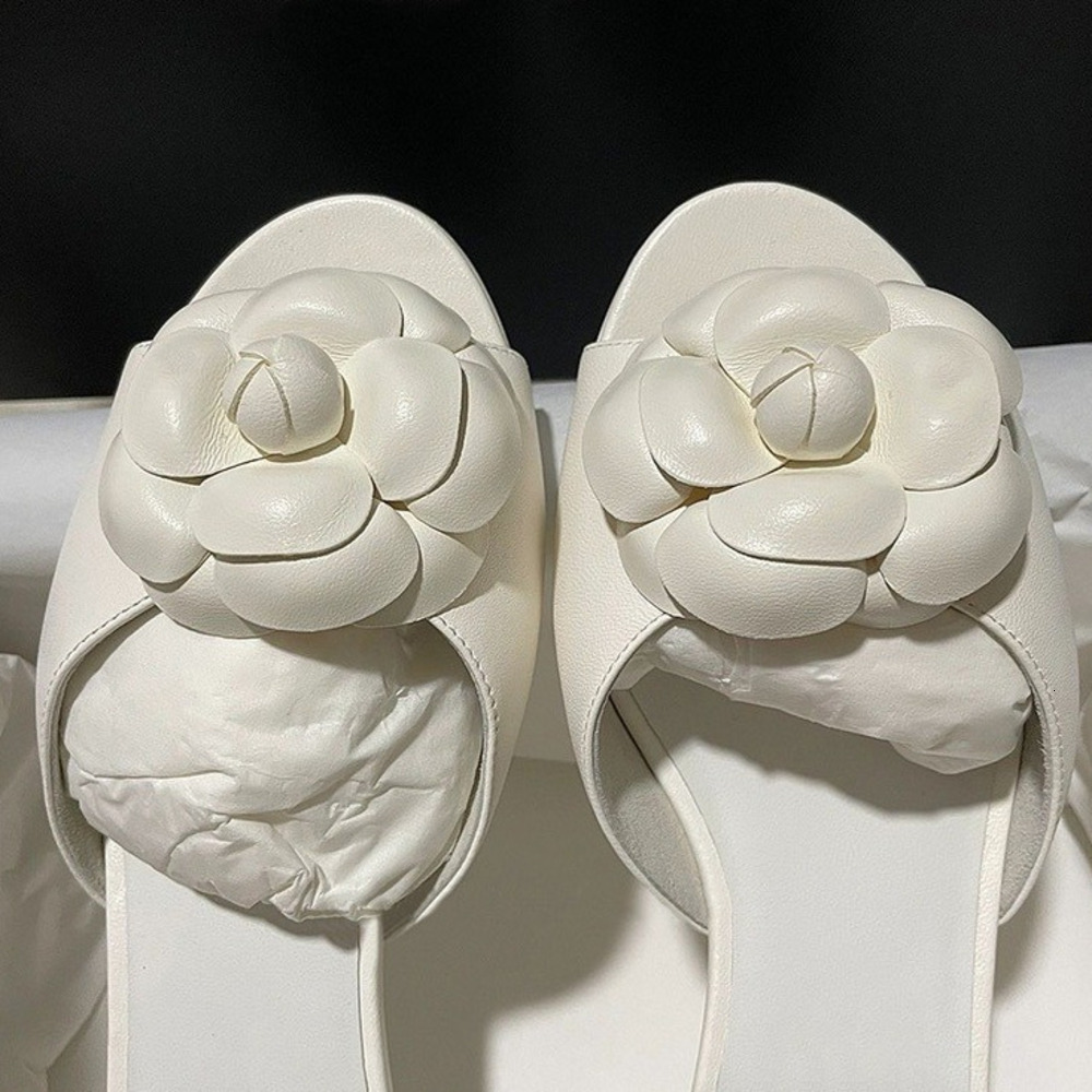 Slippers Summer Shoes for Women white flower Elegant Sandals Comfortable High Heel Wedges Shoes Sandals Daily Outfit
