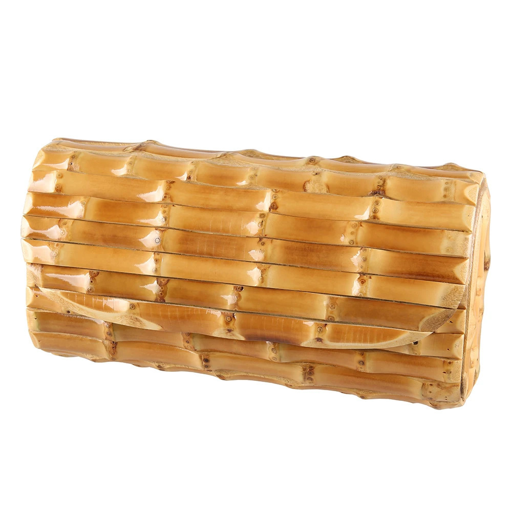Nilerun Fashion Vintage Retro Hard Wood Rattan Straw Evening Purse Wallet Unique Handmade Natural Bamboo Root Clutch Bag 260408