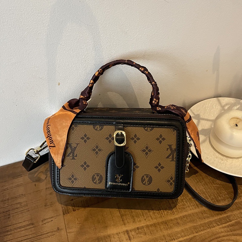 High-end women's new model printed fashion box bag, elegant ladies versatile shoulder and crossbody bag