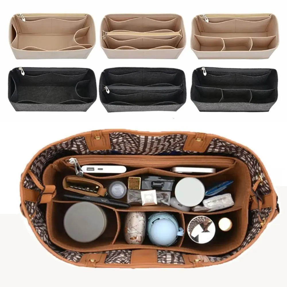 High-quality Felt Handbag Insert Bag Support Organization Purse Liner Portable Storage Bag Organiser for For Liz Visetos 260408