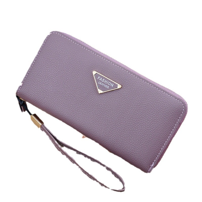 Genuine Leather Zip-Around Long Wallet - Premium Pebbled Leather Handbag, Luxury Wristlet Card Holder - view 6