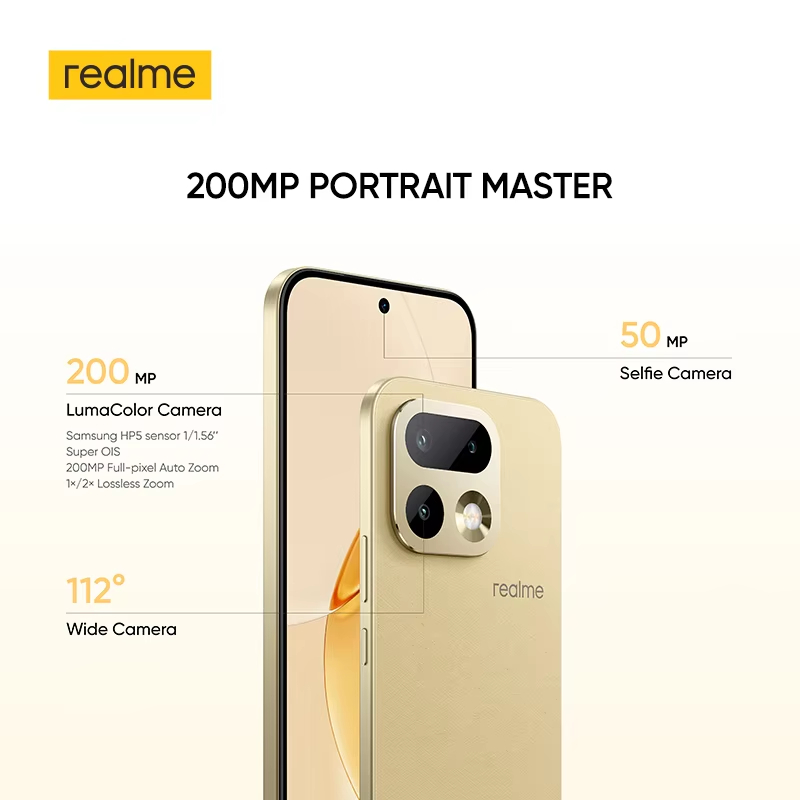 realme 16 Pro NFC Smartphone 6.78" 144Hz AMOLED Display Dimensity 7300-Max 5G Chipset 200MP Main Camera 50MP Selfie Camera IP69 Pro