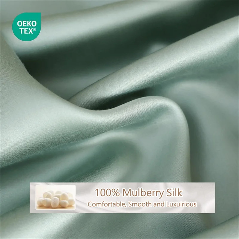 100 Mulberry Silk Fitted Bed Sheet with Elastic Bands 23 Momme Smooth Natural Silk Mattress Cover Single Double King Queen Bed 260402