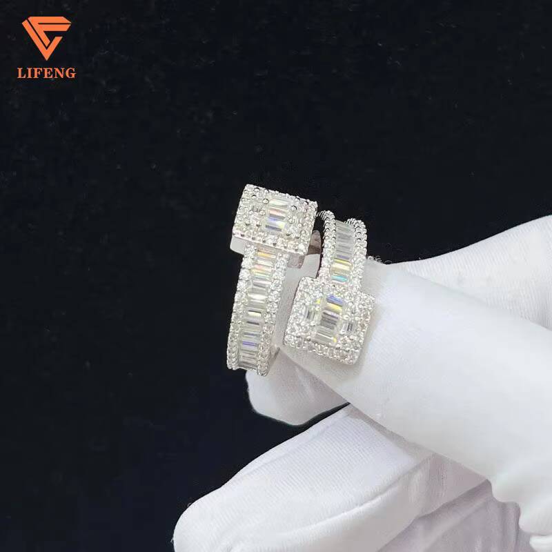 Custom High Quality Silver Plated Diamond Engagement Ring for Men Excellent Cut Moissanite for Wedding Party Certified by GRA