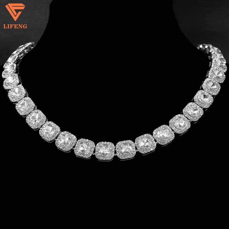 GRA Certificate D Vvs Moissanite Tennis Chain Diamond Round Edged Hip-hop Necklace Iced Out Jewelry Tennis Chain Necklaces