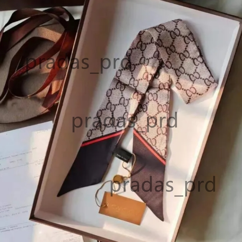 Designer Scarf Fashion Headband Luxury Brands With Box Letters G Women Silk Scraves Top Grade Skinny Scarfs Hair Bands 856cm H1120 guccis guccii ggs gucciscarf