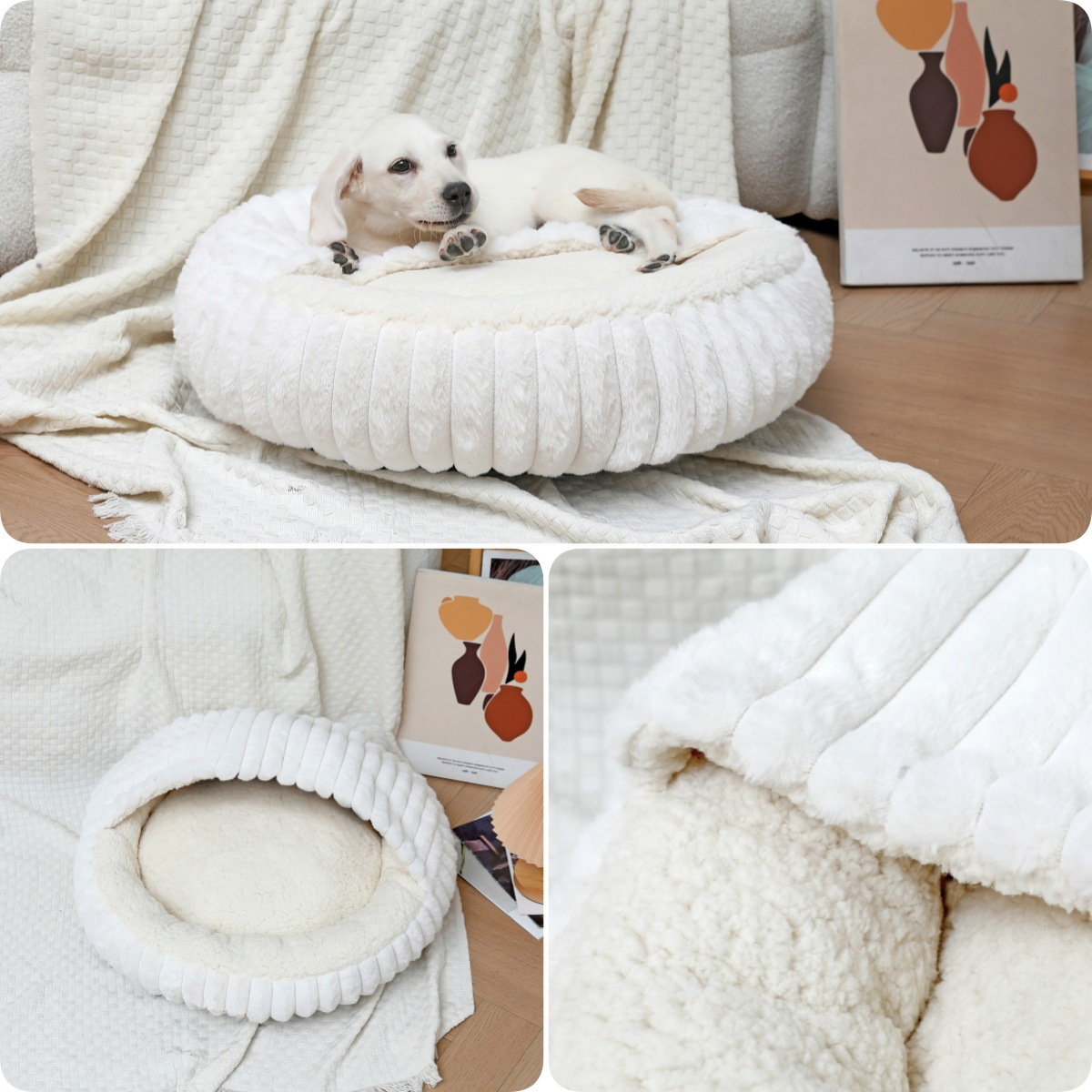 YL-38463 Customized Multi-Color New High-Quality Plush Dog and Cat Kennel with Built-in Blanket for Warmth