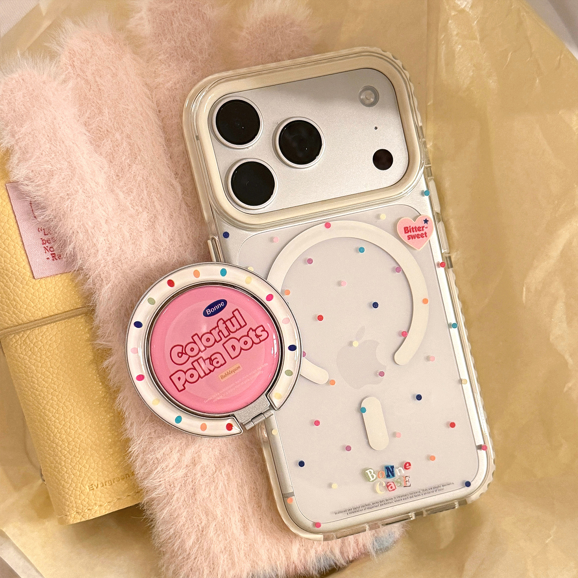Colorful Polka Dot Magnetic Stand Case for iPhone 17 Pro Max