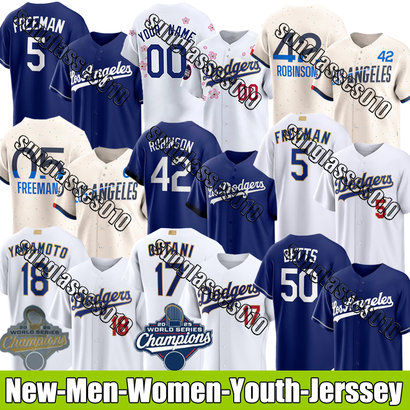 World Series Champions LA Dodgers #18 Yamamoto #33 Outman #17 Ohtani #5 Freeman #7 Snell Jerseys #28 Miller #50 #16 Smith Betts #11 R.Sasaki Baseball Jerseys