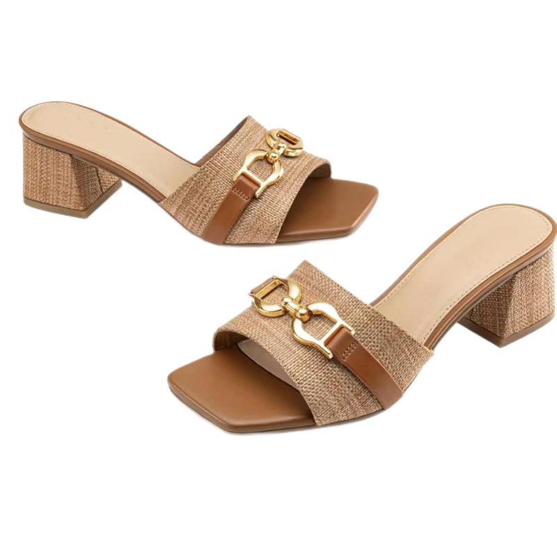 2026 Summer New Trendy Coarse Luxury Heel Sandals Designer Fashionable Versatile Wearing High Heels for Women