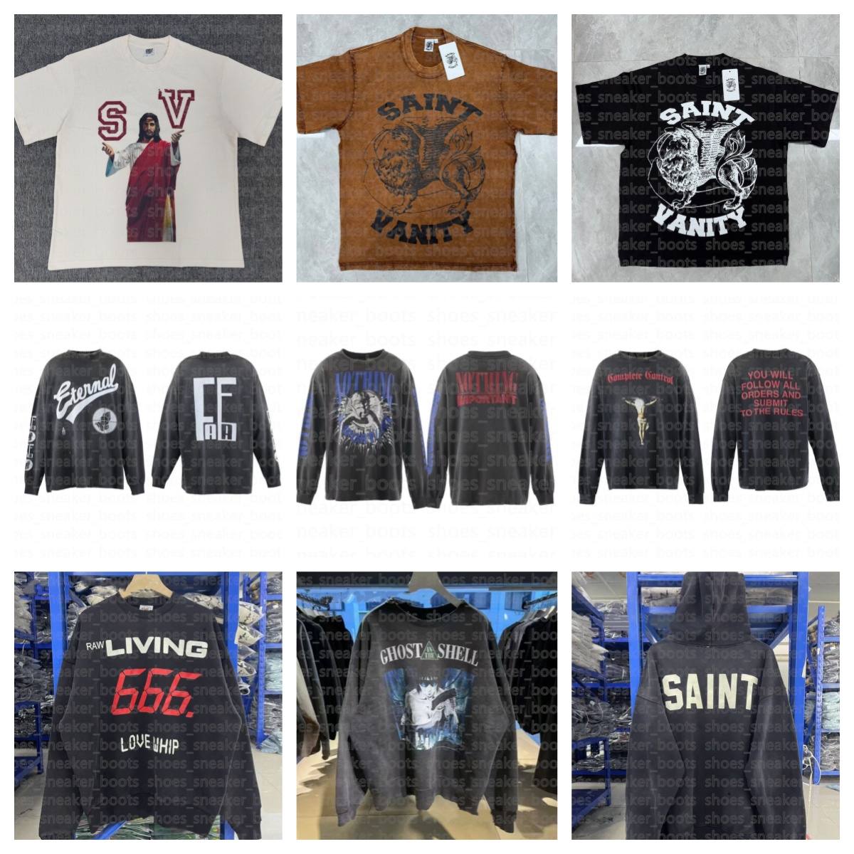 saint Vainty mens shirts designer Saint Vanity Shirt Streetwear Hip Hop Unisex Short Sleeves Summer High Quality Cotton t shirt Vintage Hoodies Pants
